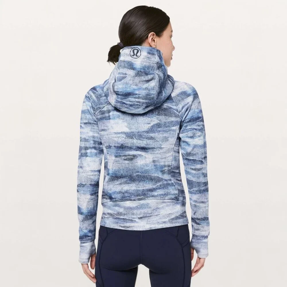 LULULEMON SCUBA HOODIE *LIGHT COTTON FLEECE IN MESH SCAPE MULTI SIZE 6 - Picture 2 of 4